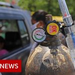 Indian temple offers drive-through oxygen amid Covid crisis – BBC News