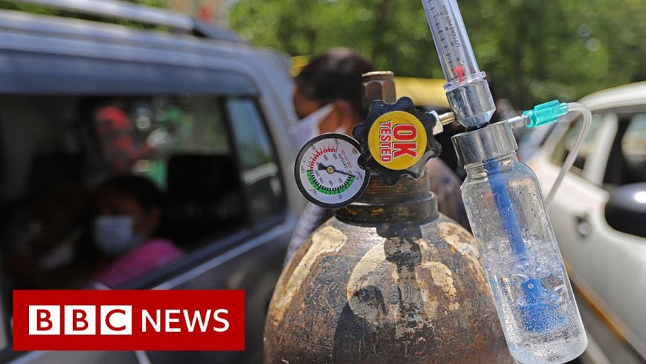 Indian temple offers drive-through oxygen amid Covid crisis – BBC News